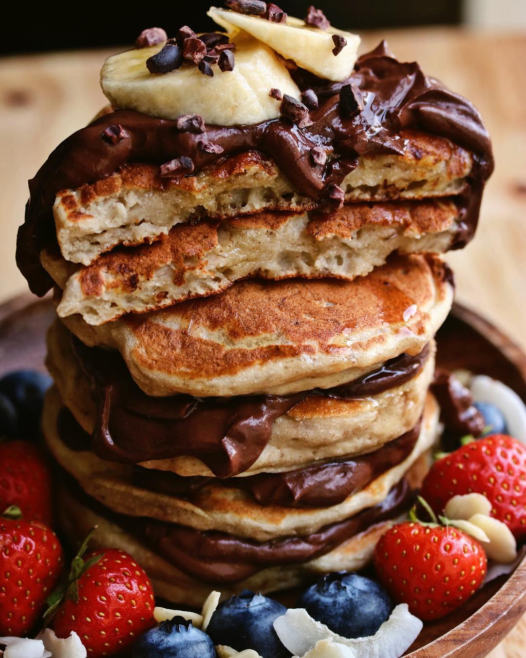 Vegan Banana Bread Pancakes with Cinnamon