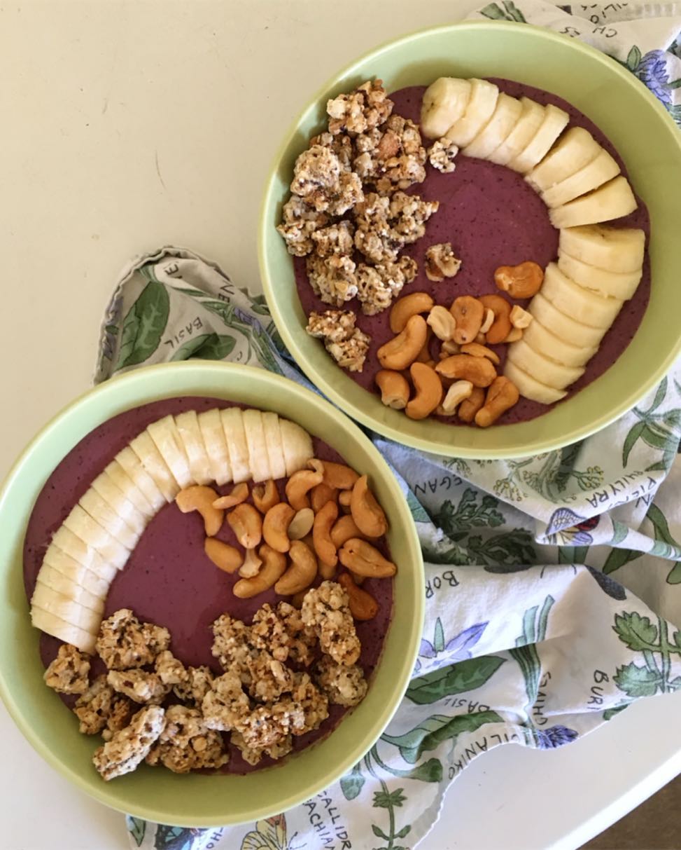 Homemade Açaí Bowl with Berries and Seeds