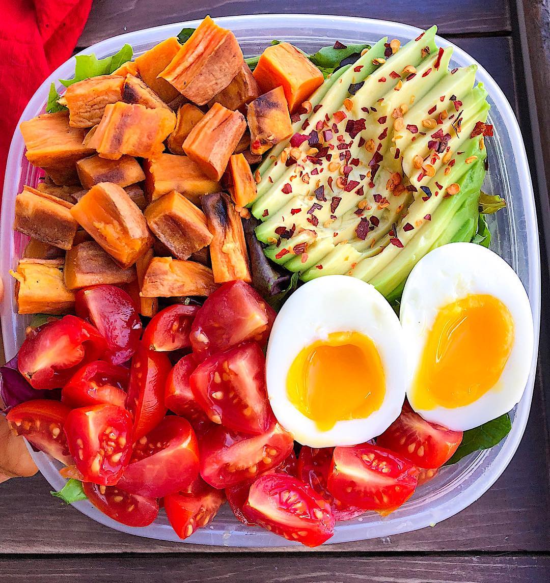 Egg Avocado and Sweet Potato Breakfast