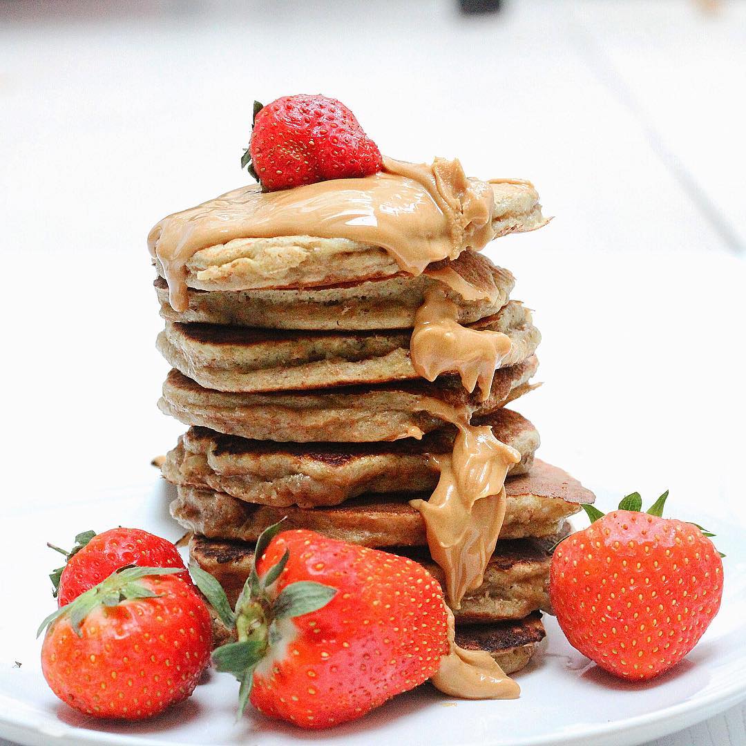Healthy Banana Protein Pancake Stack