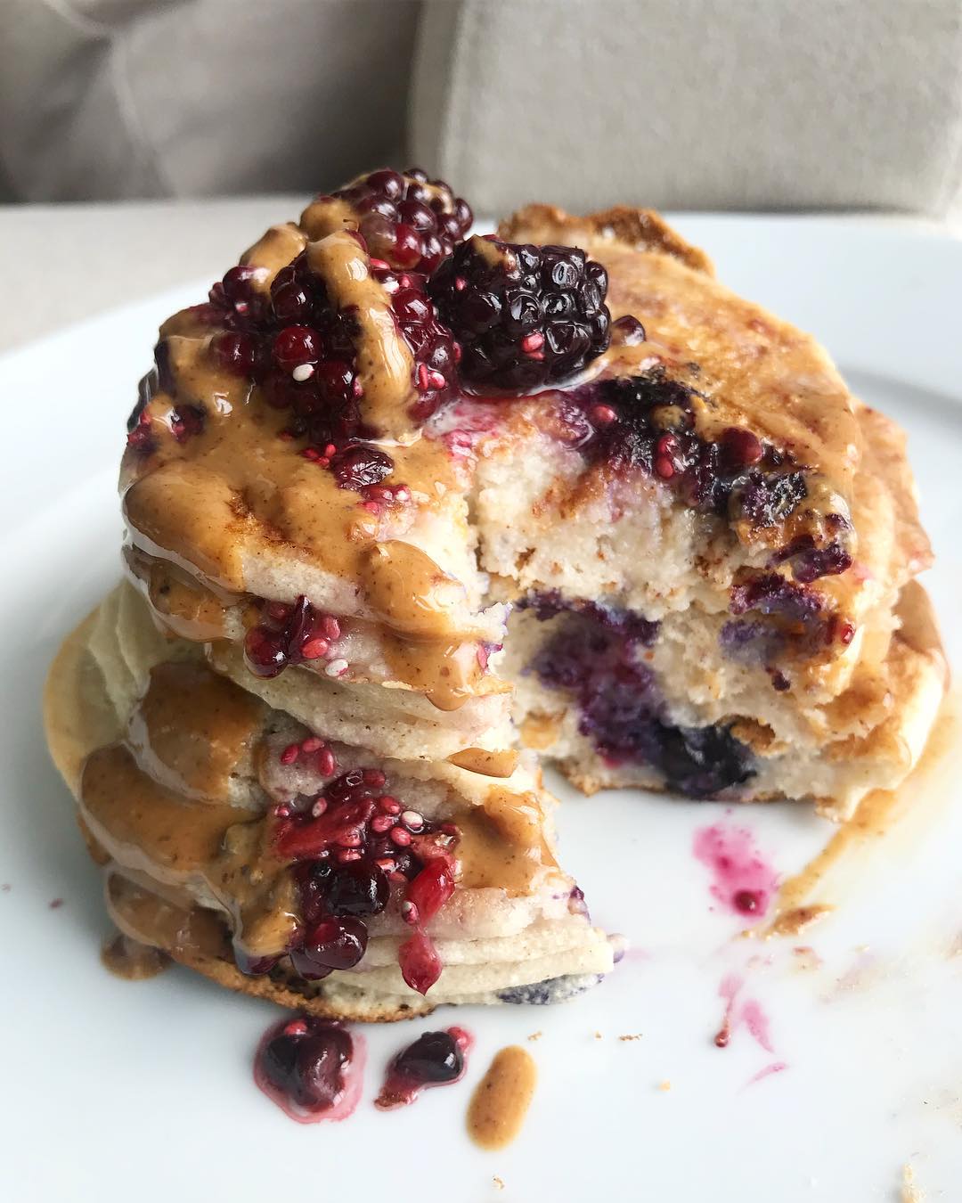 Berry Paleo Chia Pancakes