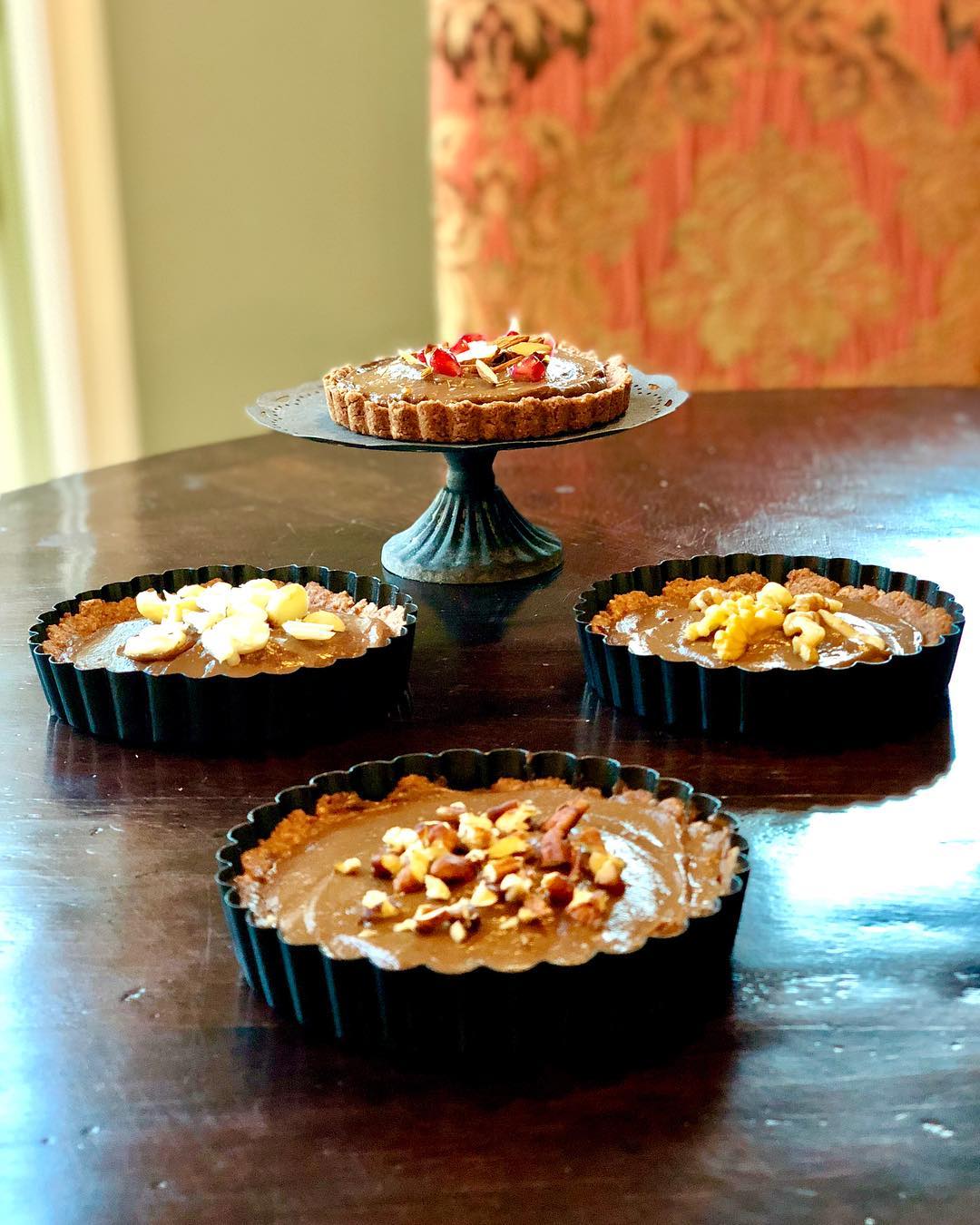 Vegan Chocolate Avocado Tarts with Oat Crust