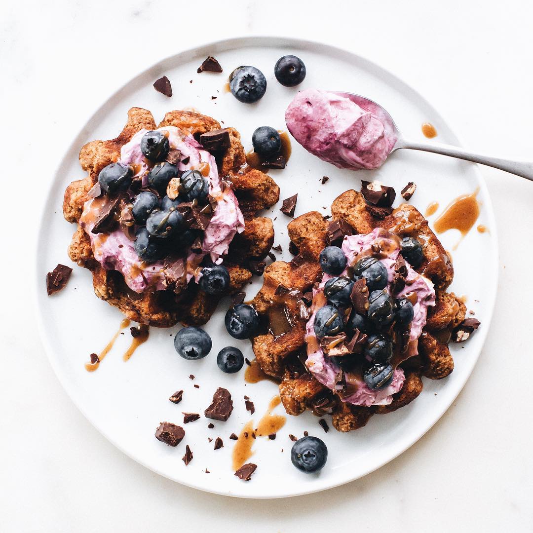 Vegan Paleo Coconut Flour Waffles with Toppings