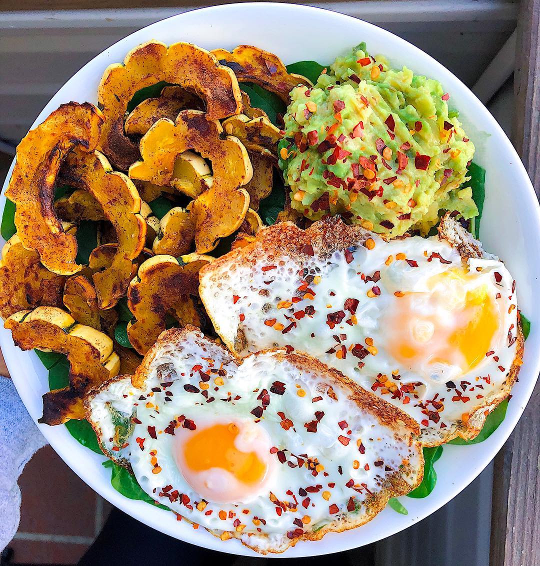 Simple Breakfast with Roasted Delicata Squash and Eggs
