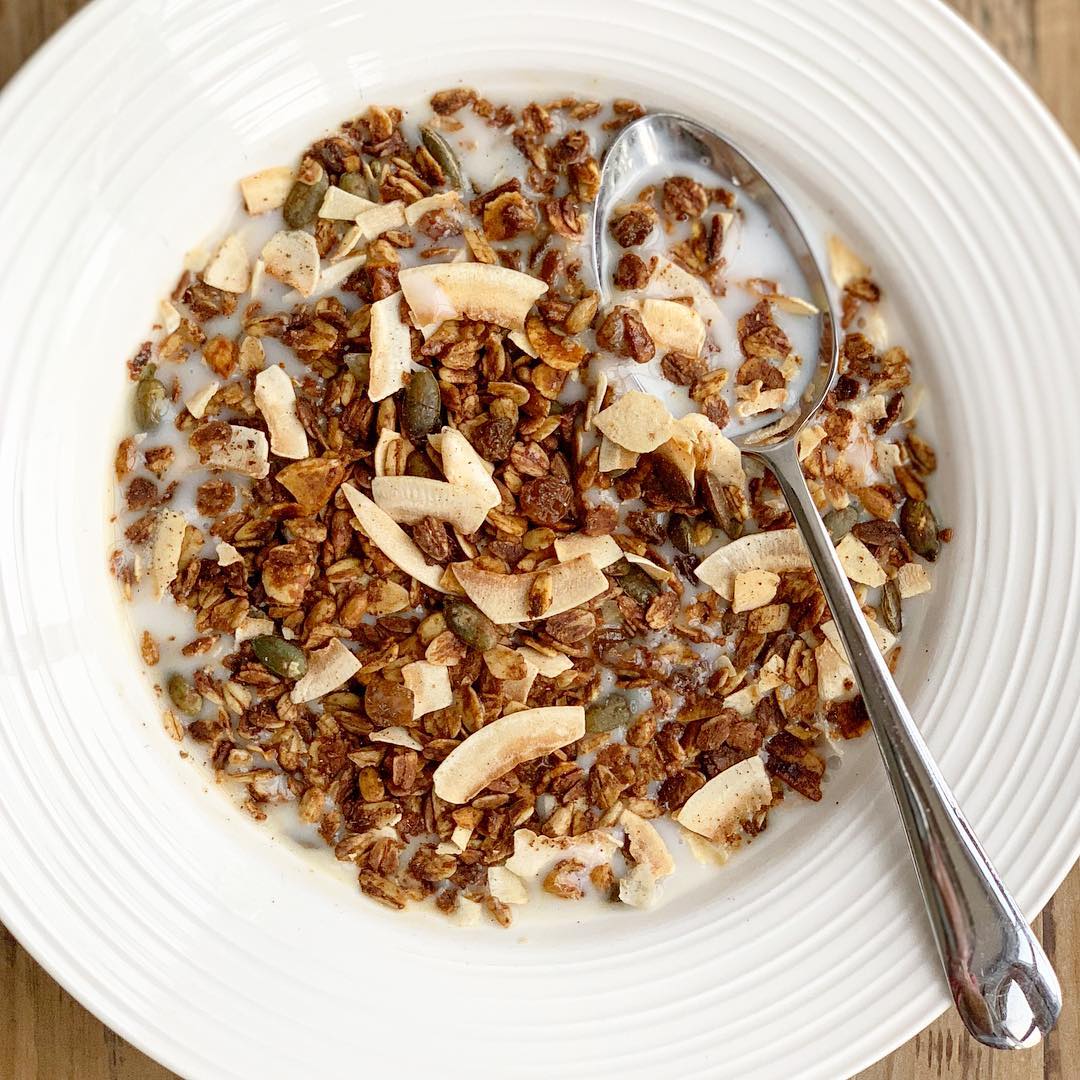 Homemade Maple Granola with Oats and Seeds