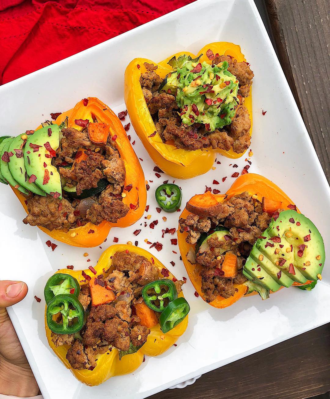 Turkey Stuffed Bell Peppers with Vegetables