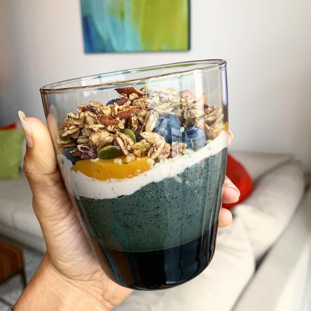 Layered Smoothie Parfait with Probiotics and Fiber