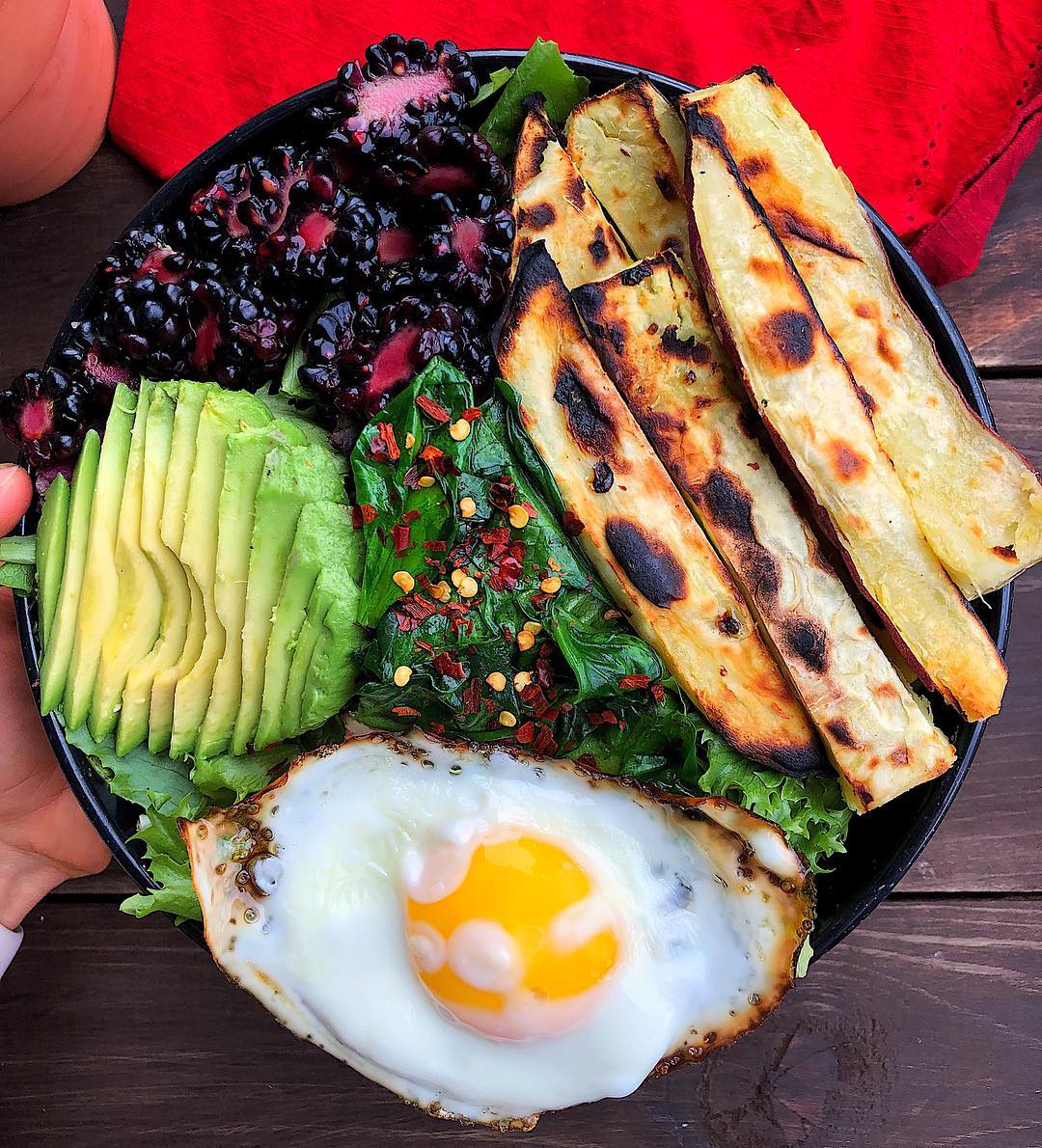 Easy Breakfast Bowl with Sweet Potato Fries and Eggs
