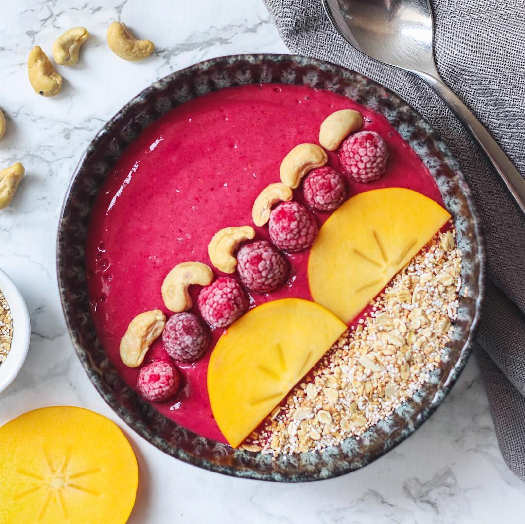 Pink Pitaya Maca Raspberry Smoothie Bowl