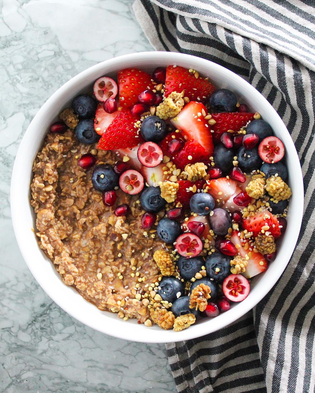 Homemade Chocolate Oats with Berries and Spices