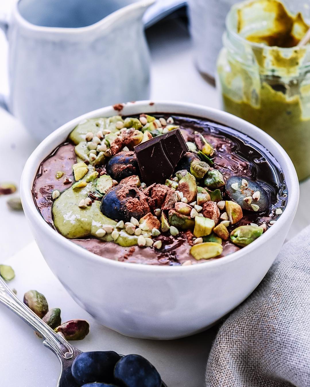 Cacao Blueberry Cinnamon Porridge Breakfast