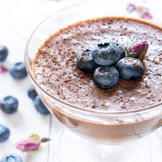 Decadent Chocolate Mousse with Caramel Sauce