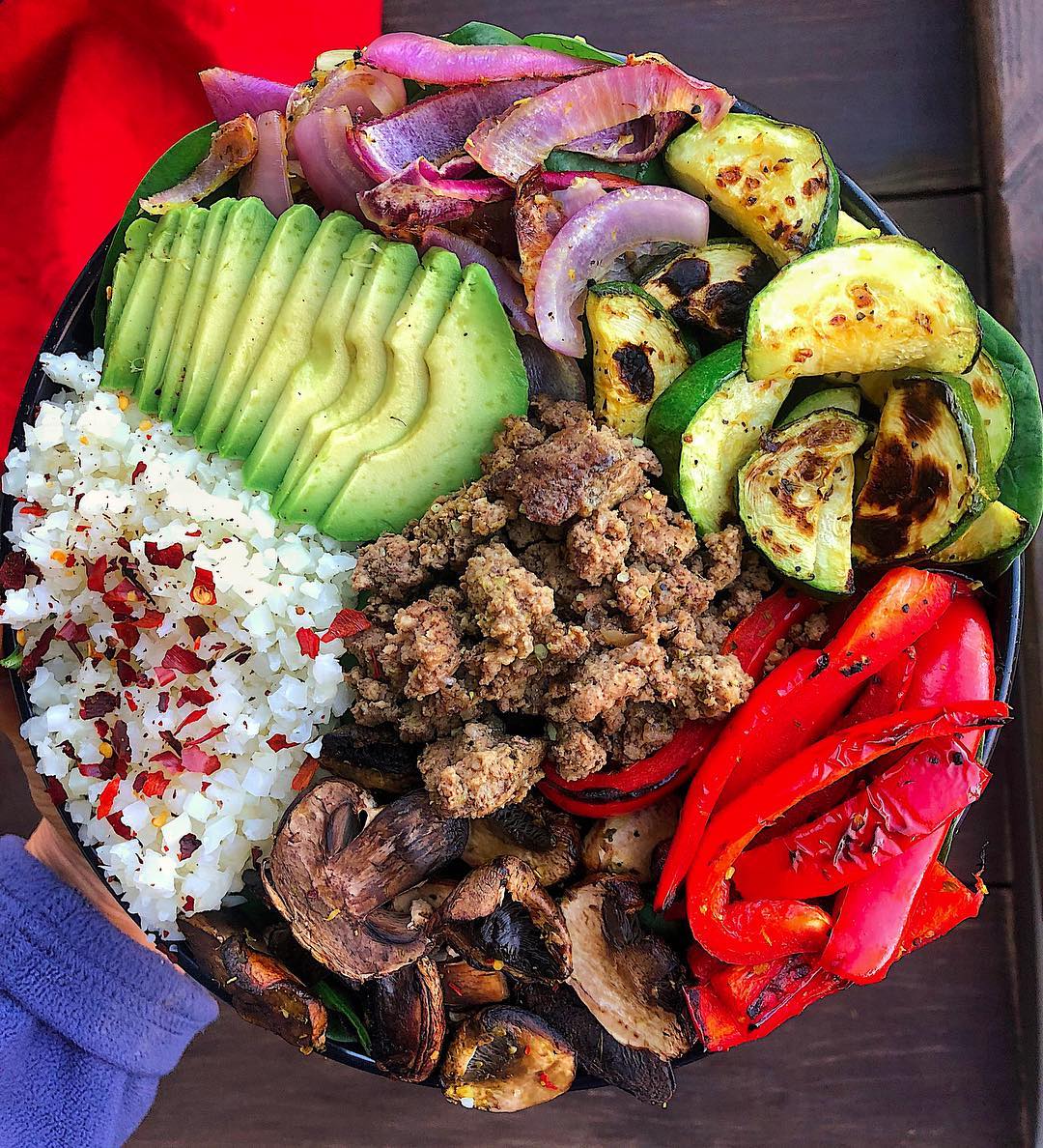 Leftover Taco Bowl with Sautéed Vegetables