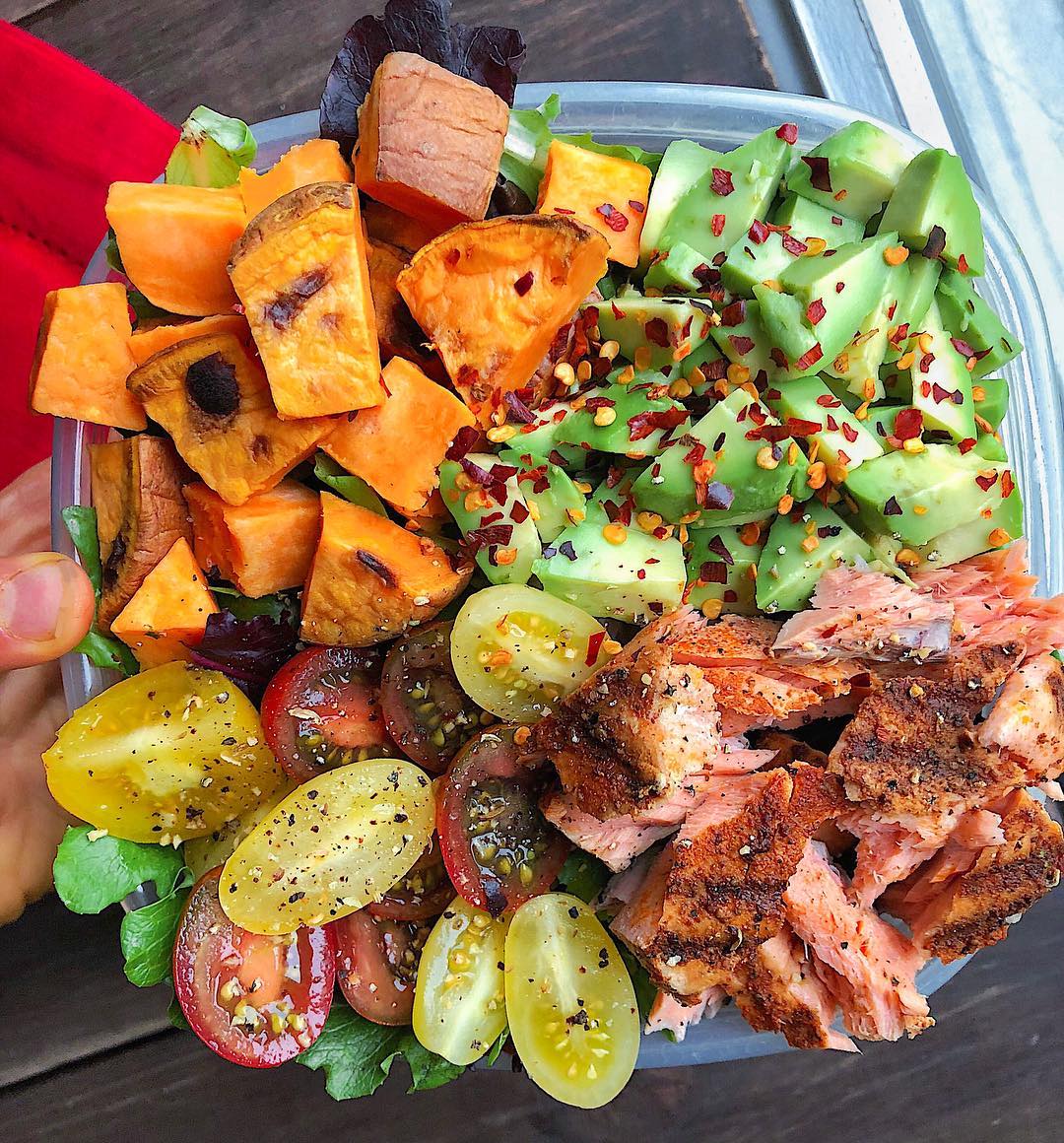 Easy Salmon Avocado Sweet Potato Lunch