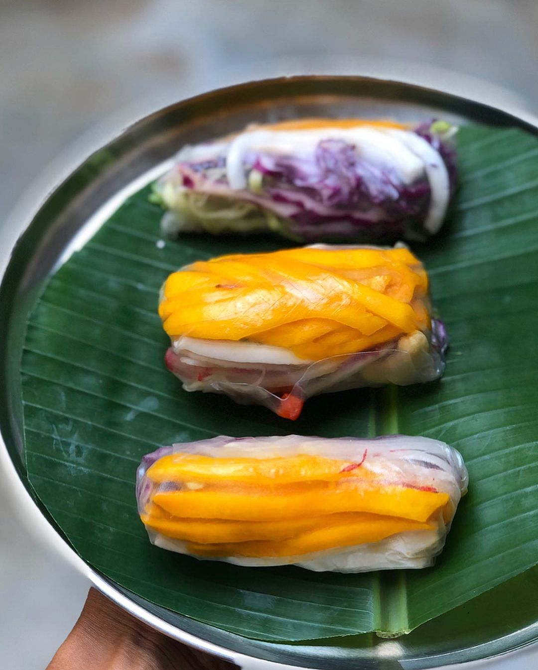 Mango Cashew Slaw Rice Paper Rolls