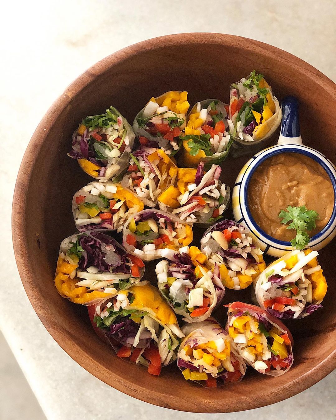 Mango Cashew Slaw Rice Paper Rolls