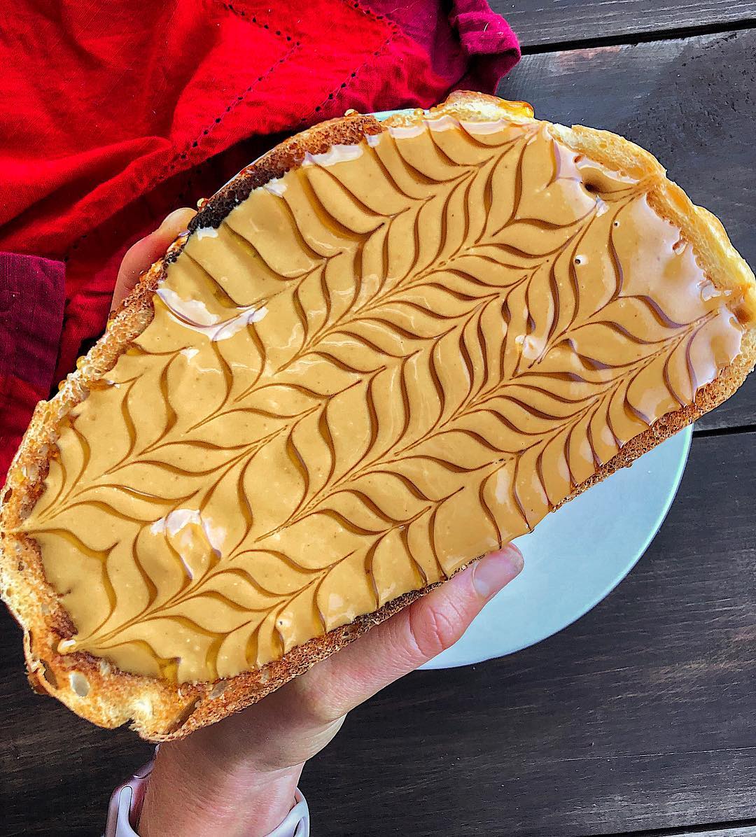 Sourdough Toast with Peanut Butter and Honey