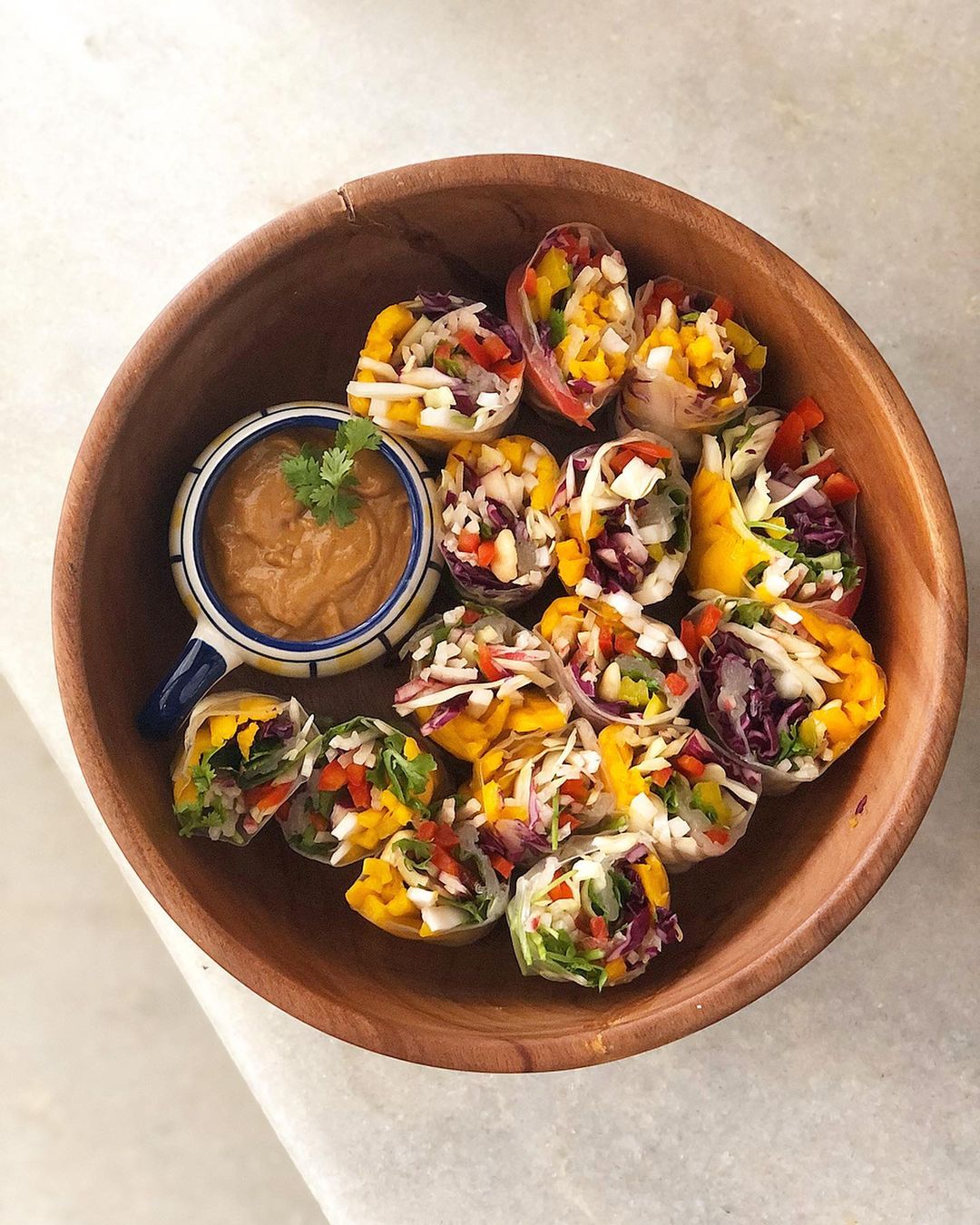 Mango Cashew Slaw Rice Paper Rolls
