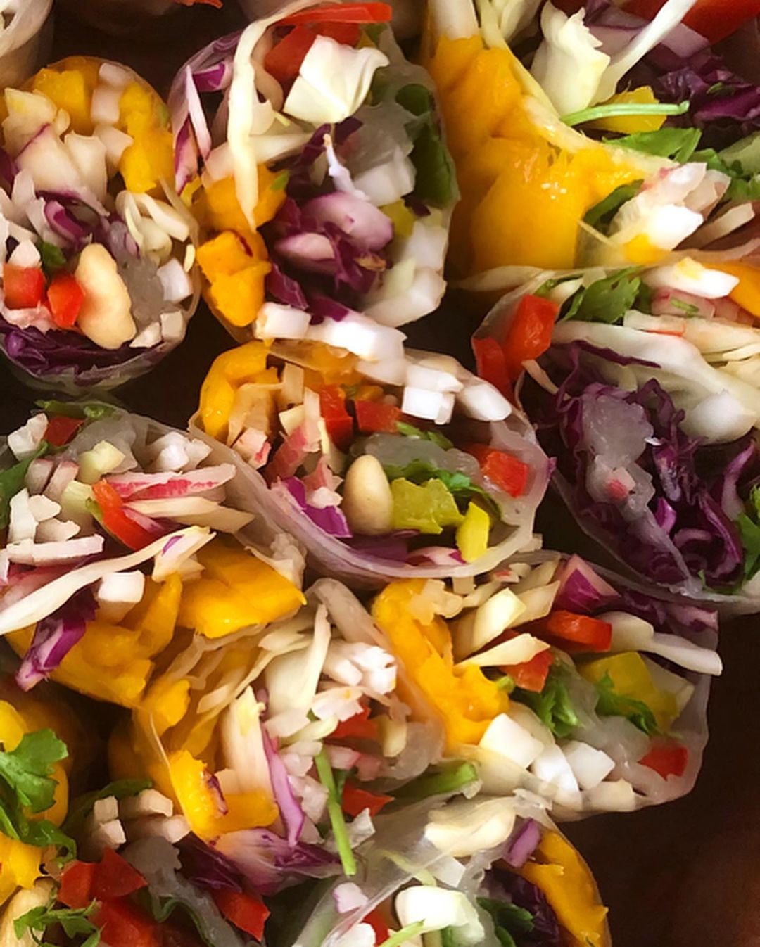 Mango Cashew Slaw Rice Paper Rolls