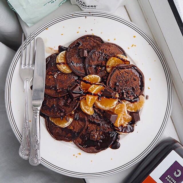 Chocolate Orange Protein Pancakes