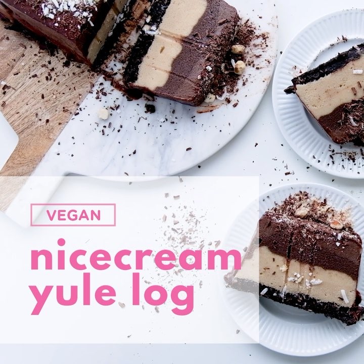 Vegan Banana Nicecream Yule Log
