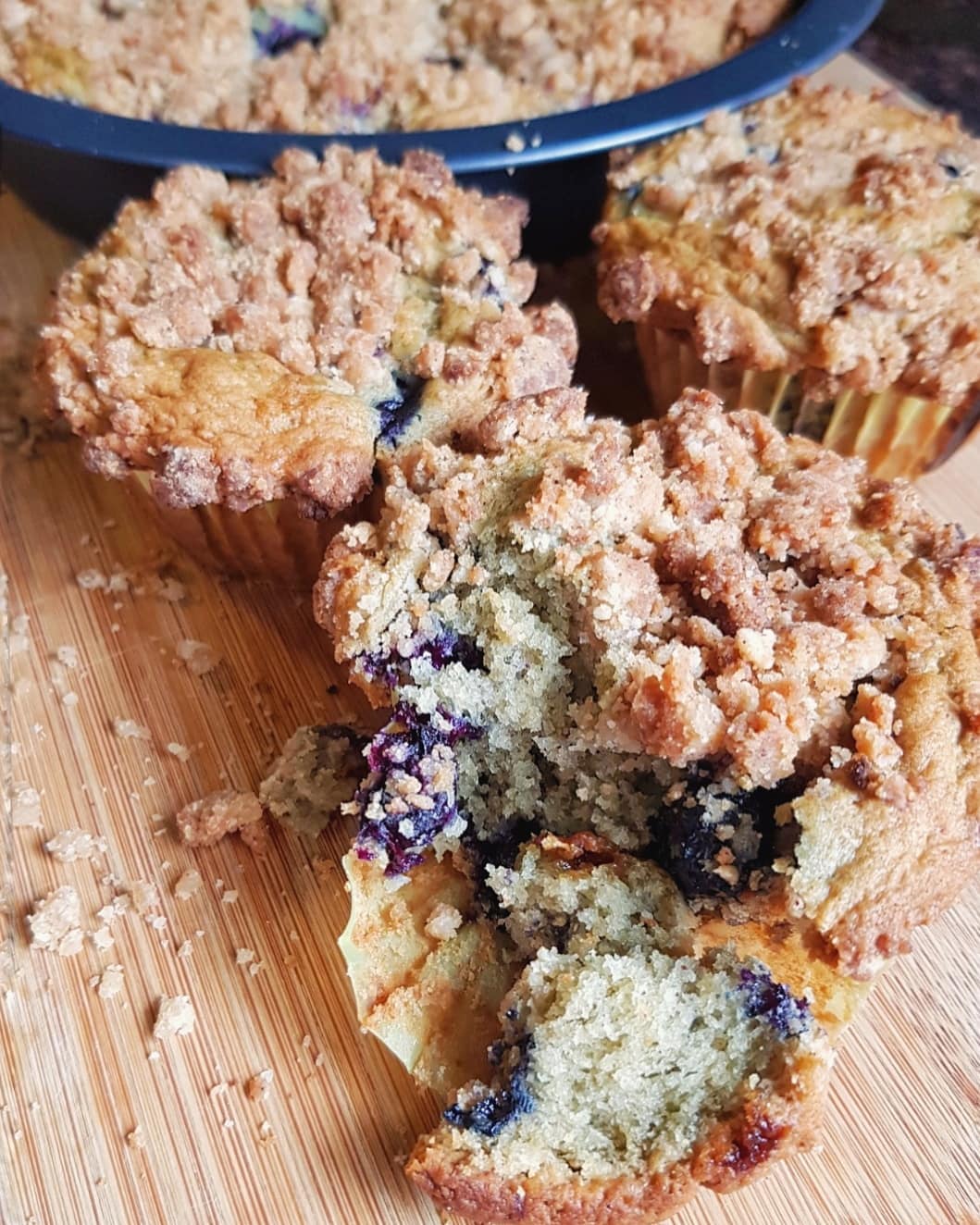 Vegan Blueberry Muffins with Streusel