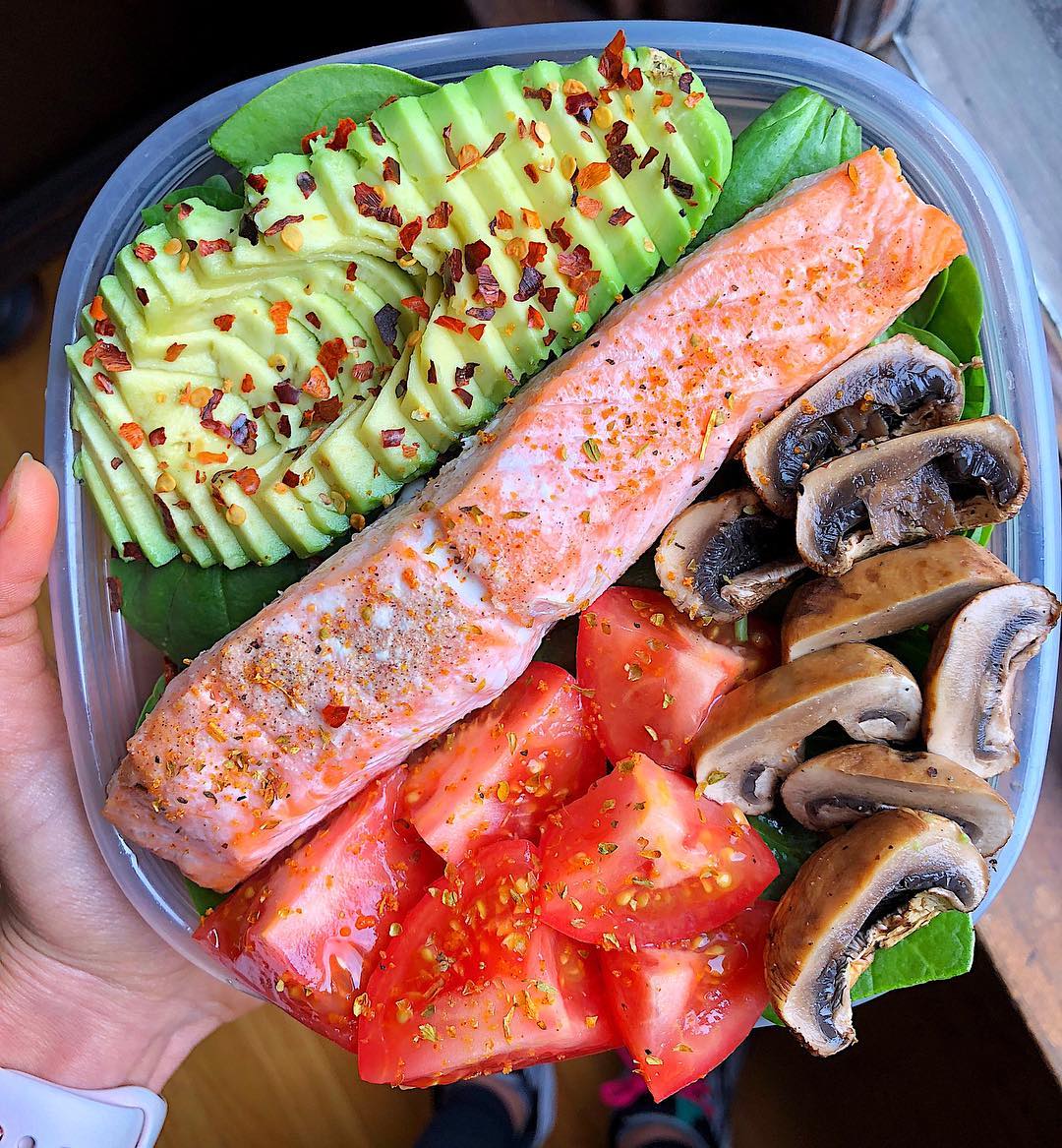 Easy Leftover Salmon Avocado Lunch Box