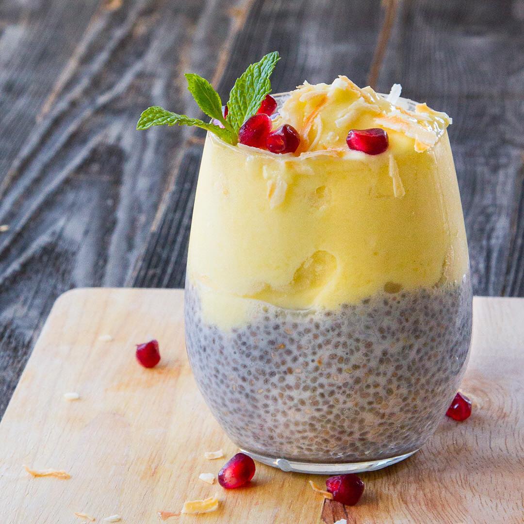 Piña Colada Nice Cream with Chia Pudding