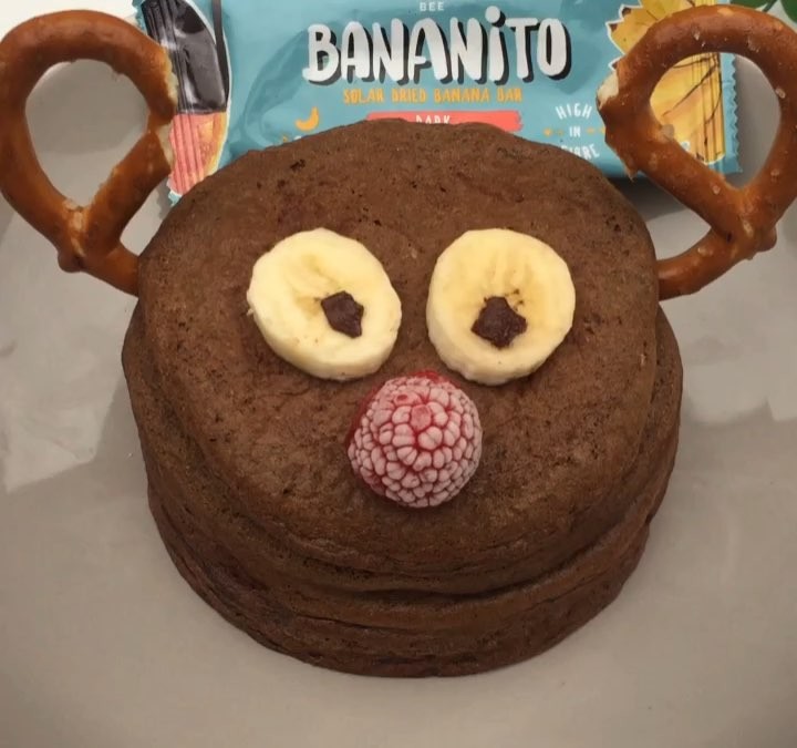 Chocolate Rudolph Pancakes with Stuffed Banana Bar