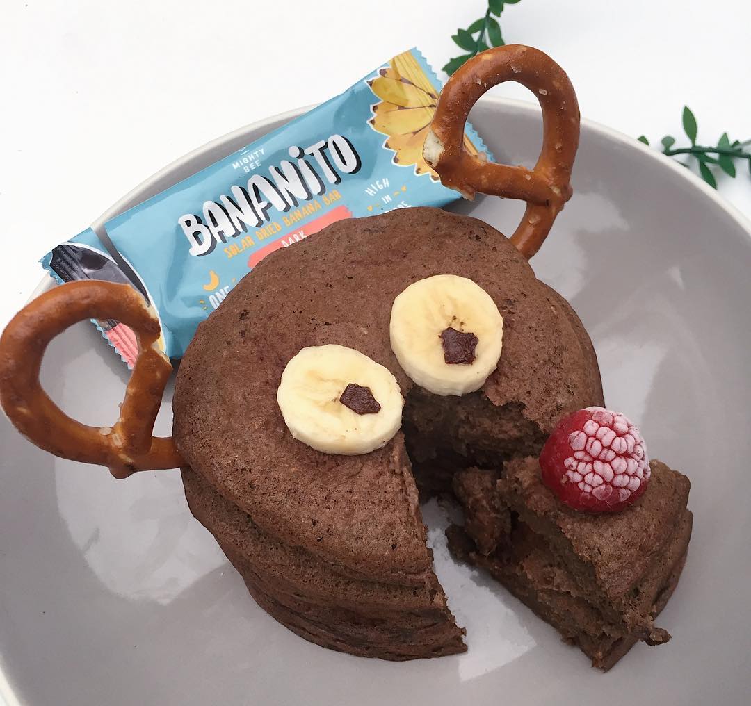 Chocolate Rudolph Pancakes with Stuffed Banana Bar