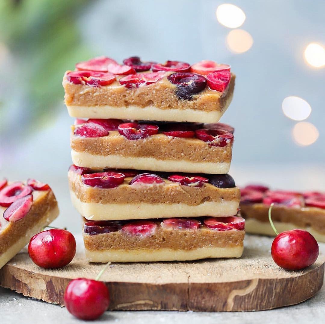 Vegan Cherry Bakewell Slice