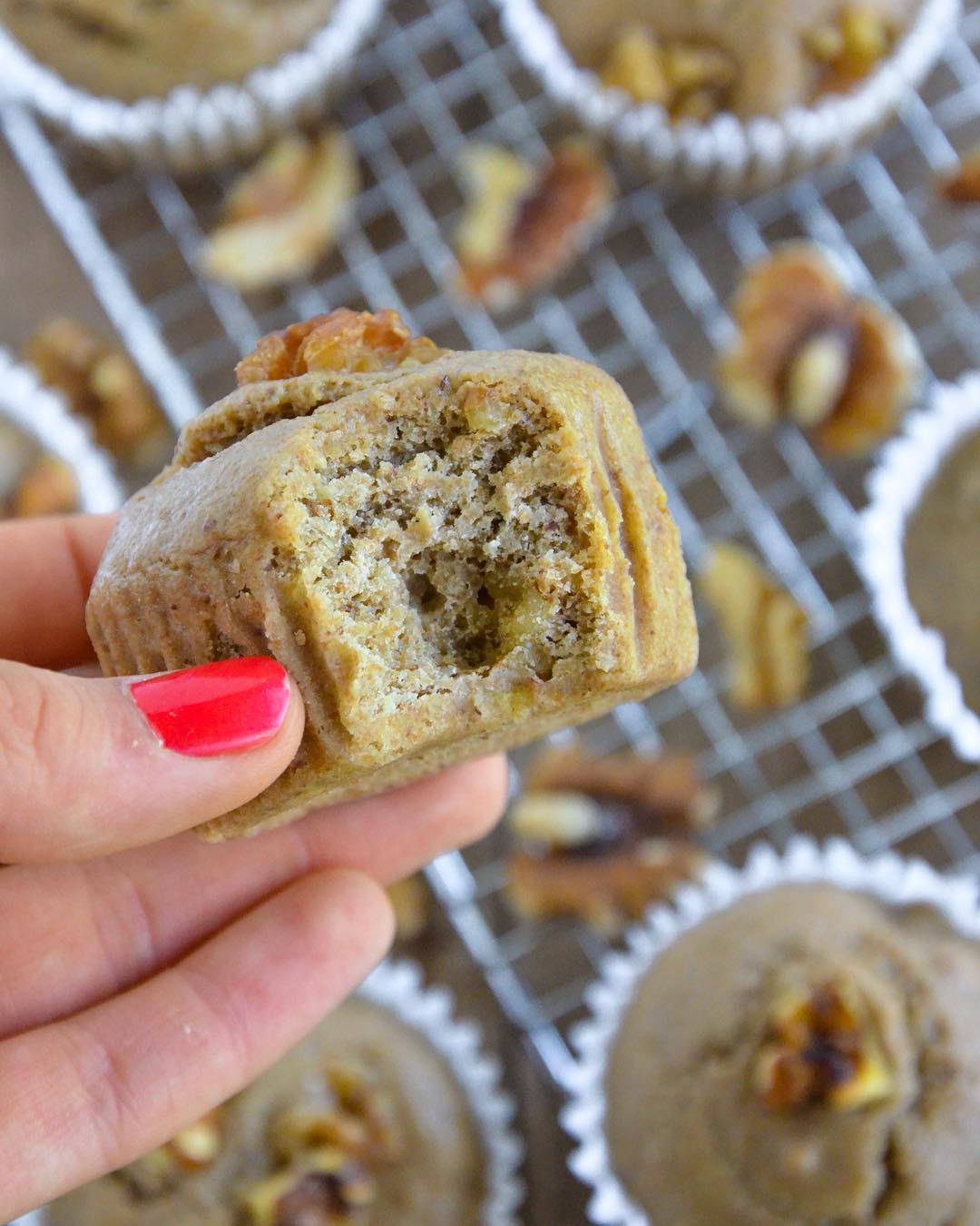 Matcha Banana Walnut Muffins