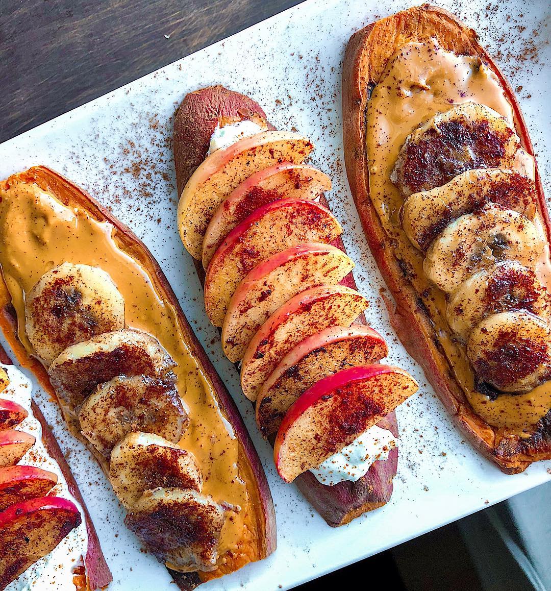 Sweet Potato Toast with Cinnamon Fruits