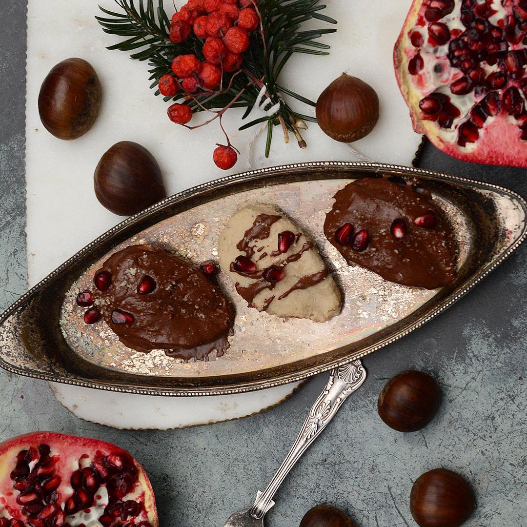 Vegan Chestnut Tongues Winter Dessert