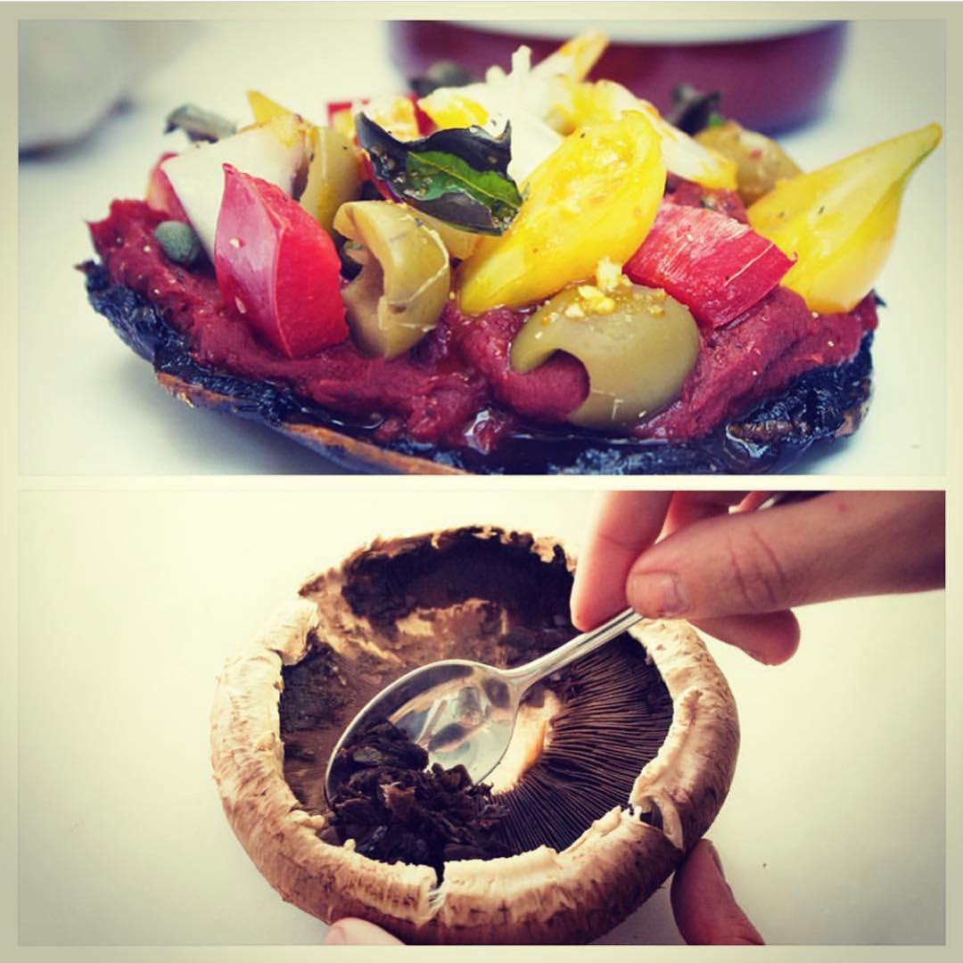 Portobello Mushroom Pizza with Fresh Vegetables