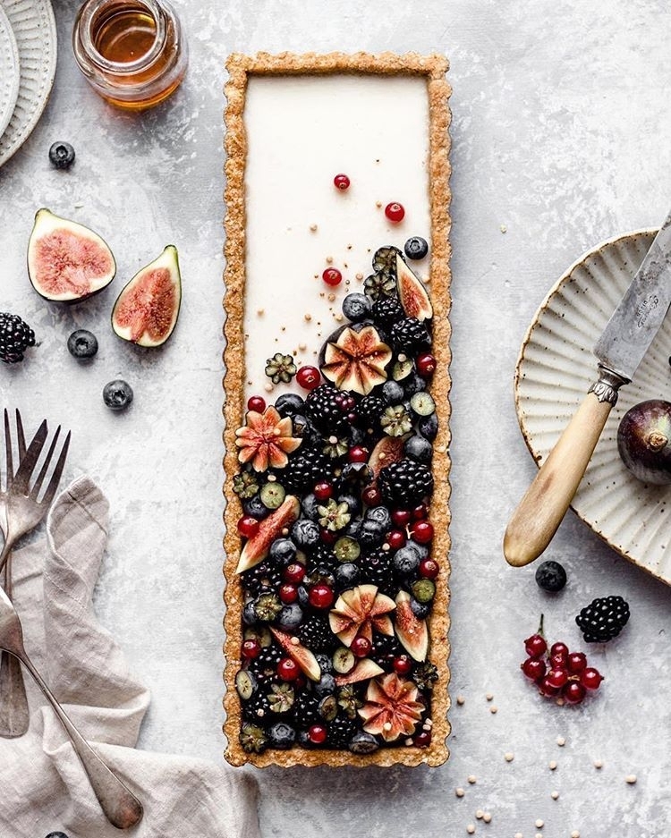 Vanilla Maple Custard Tart with Almond Crust