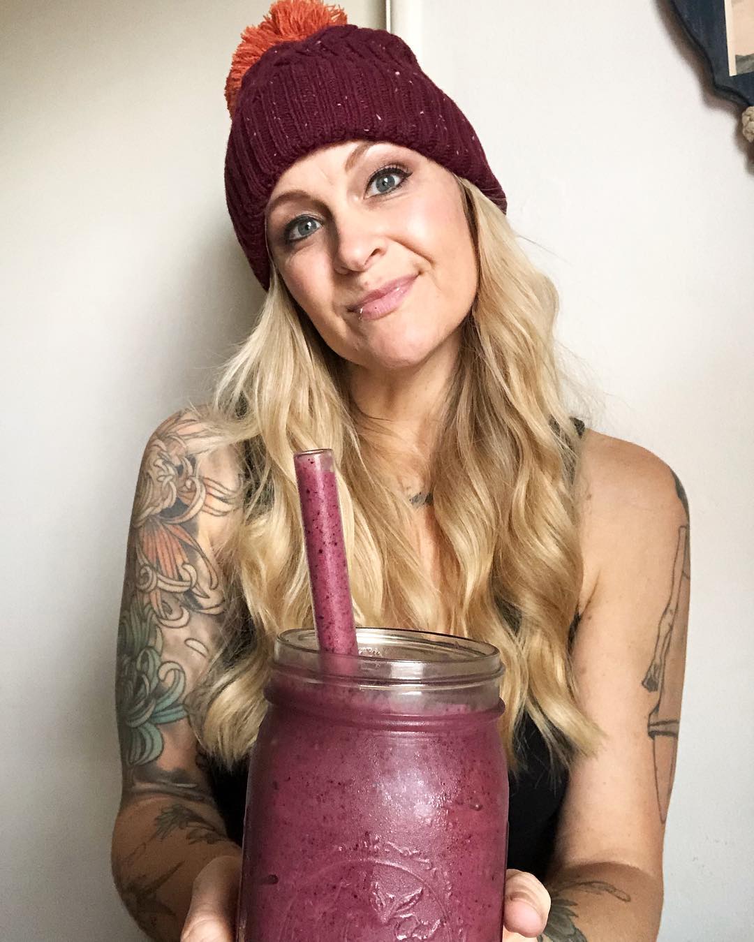 Healthy Winter Smoothie with Fruits and Powders