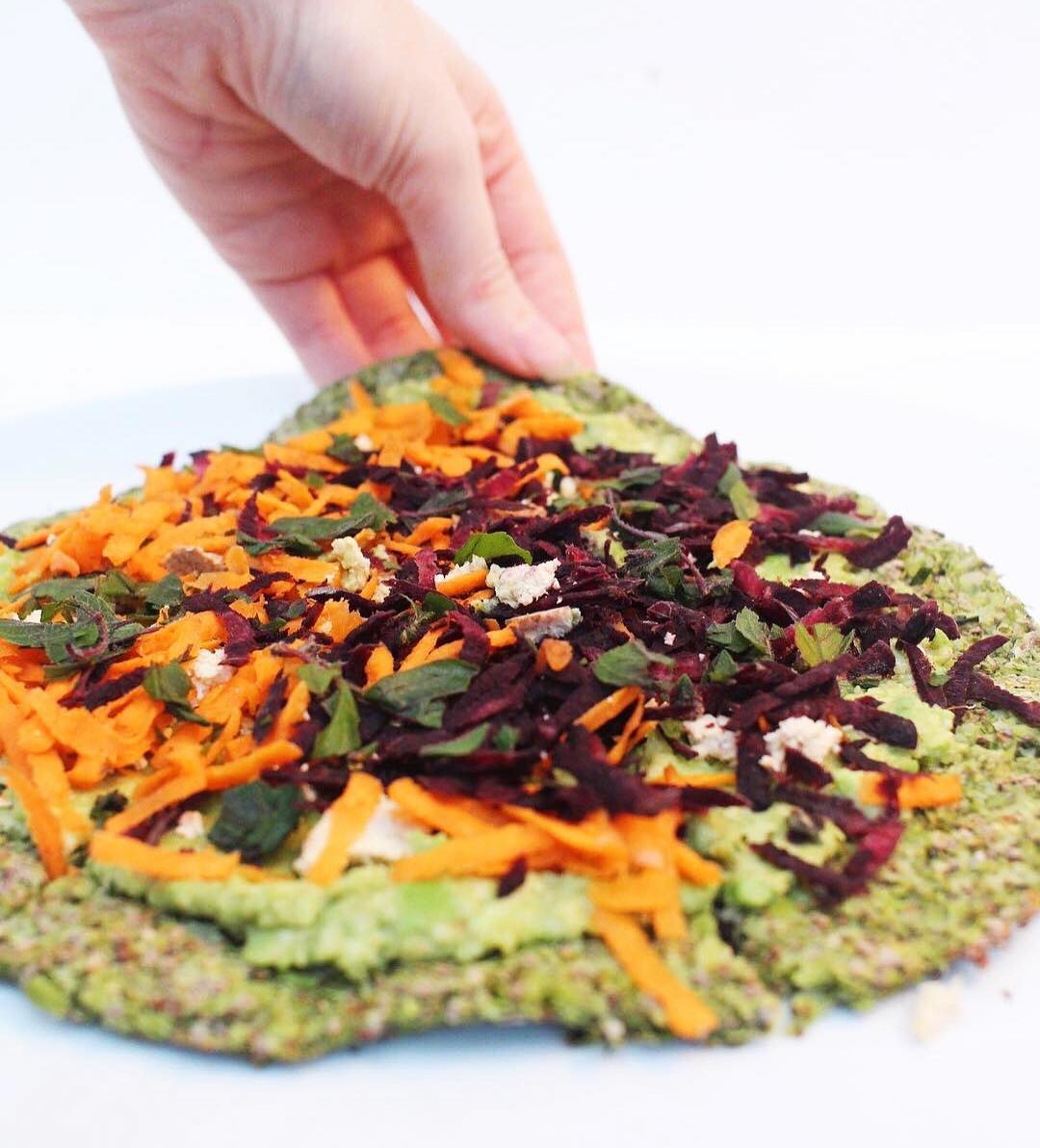 Vegan Broccoli Pizza with Chia Seed Dough