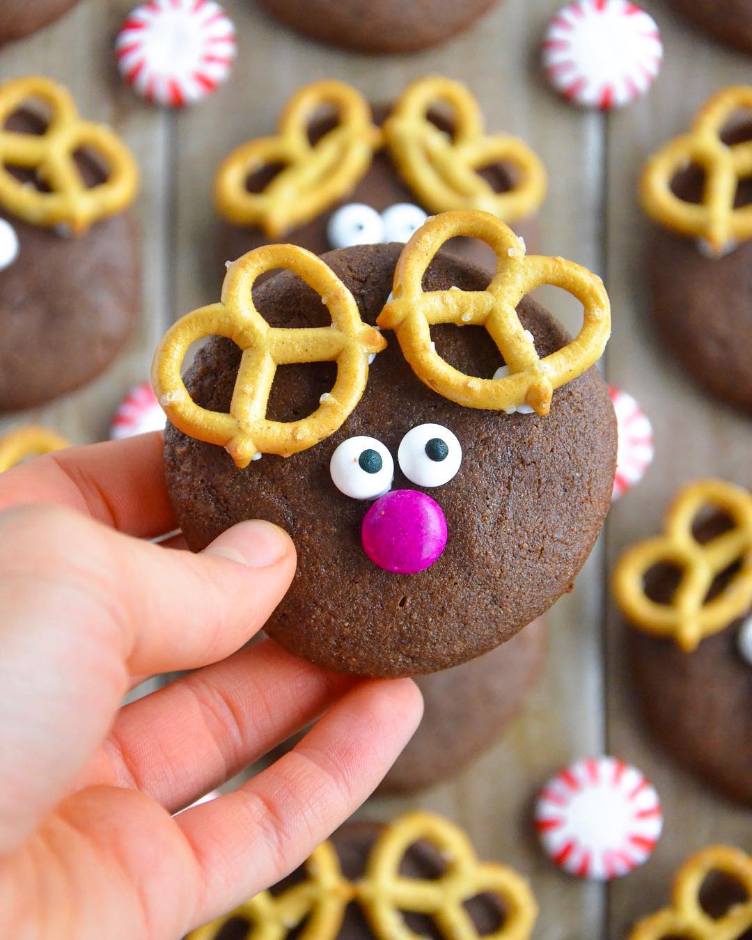 Healthy Vegan Rudolph Holiday Cookies