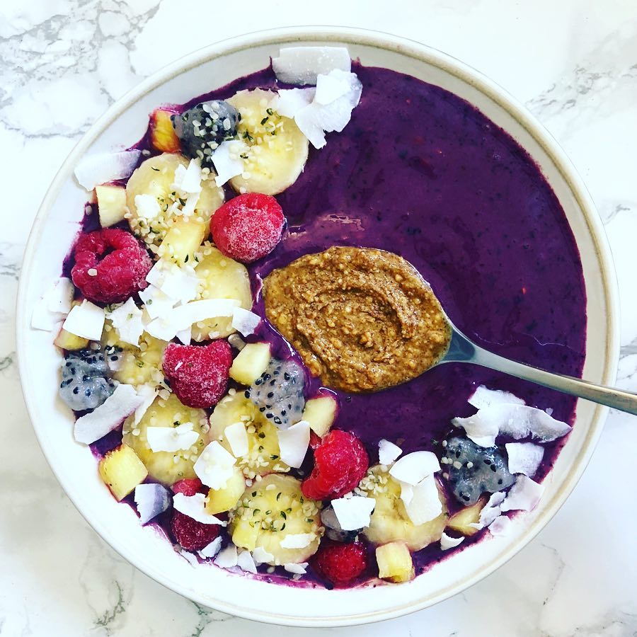 Purple Sweet Potato Berry Smoothie Bowl