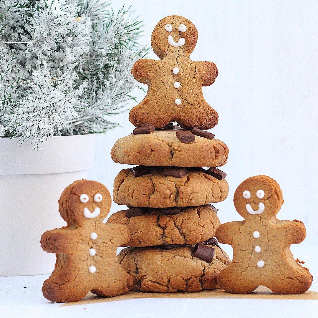 Vegan Gingerbread Cookies with Chocolate Chips