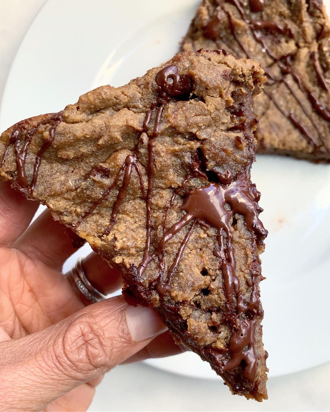 Chocolate Chip Tahini Blondie Cookie Cake