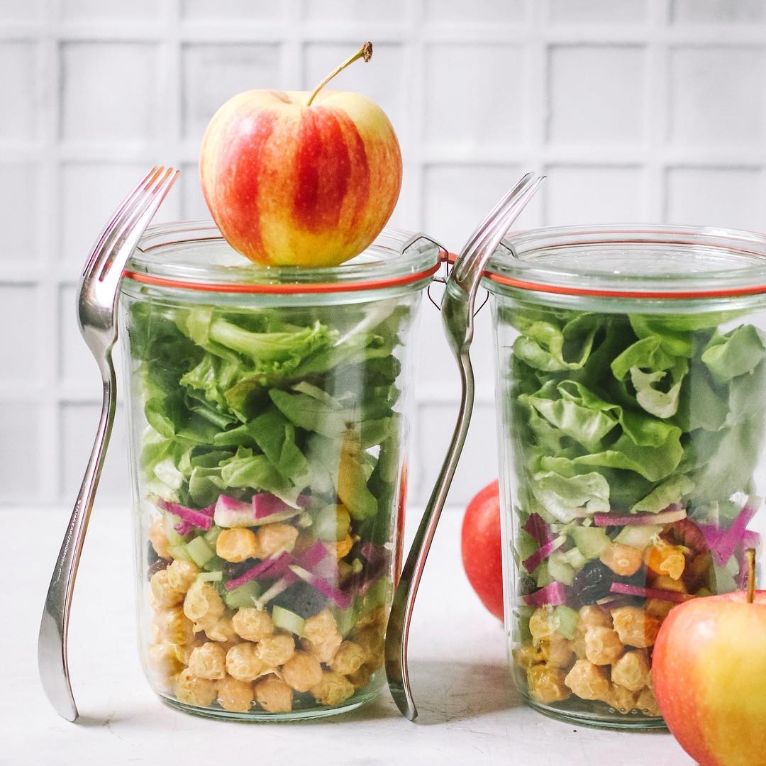 Easy Curried Chickpea Salad Jars