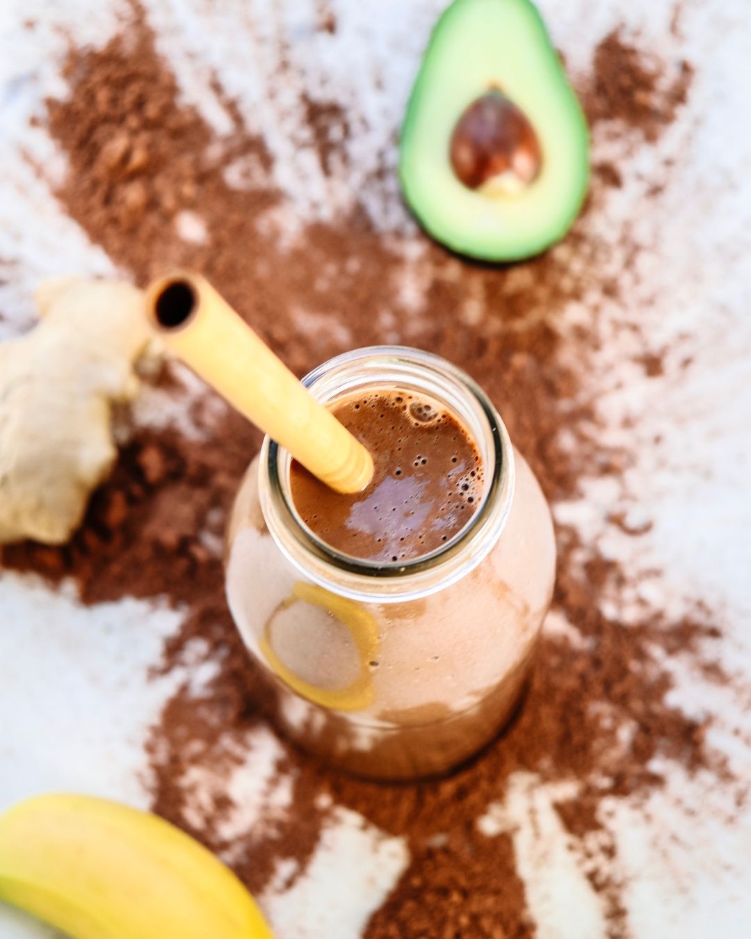 Cacao Smoothie with Banana and Avocado