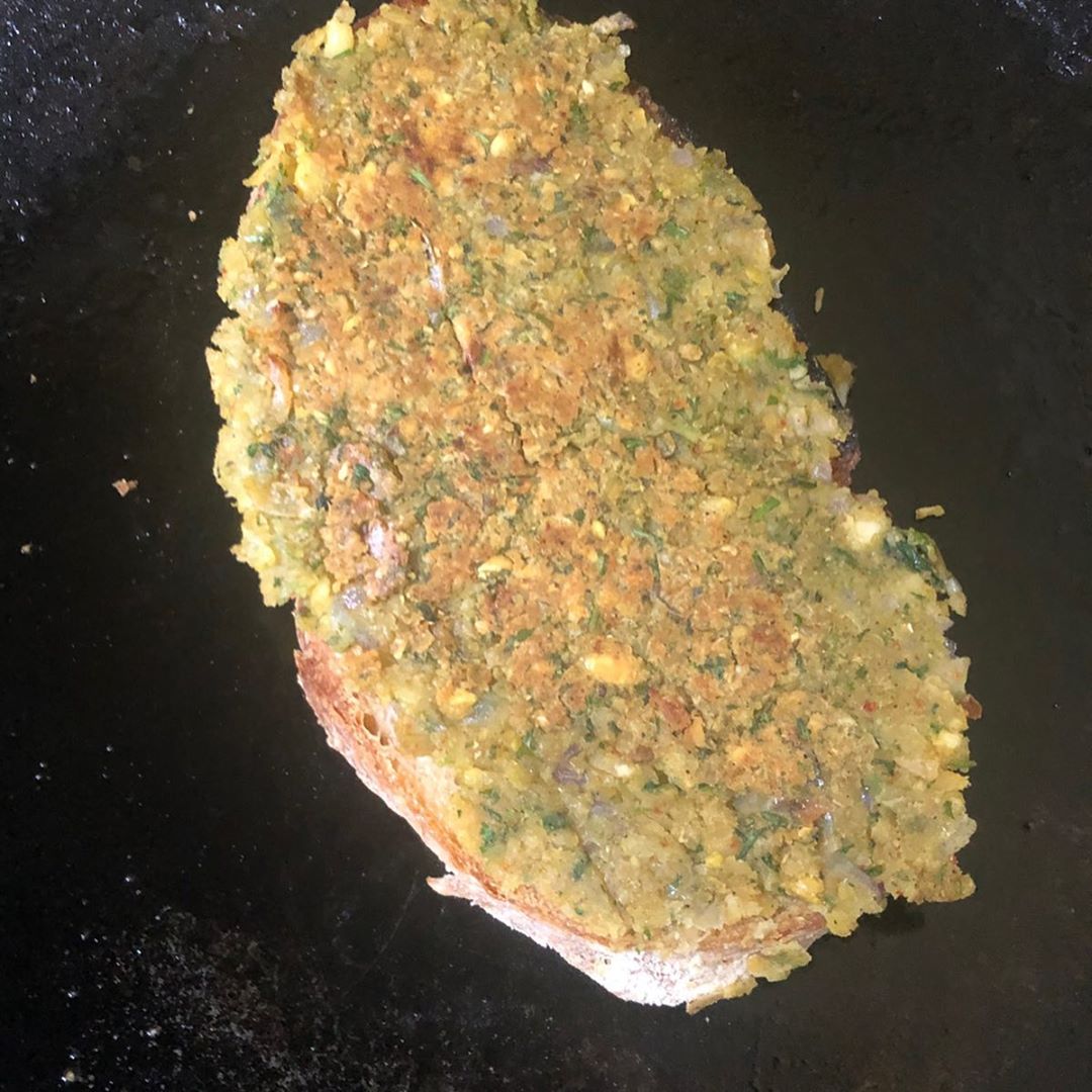 Falafel Toastie Breakfast with Fresh Toppings