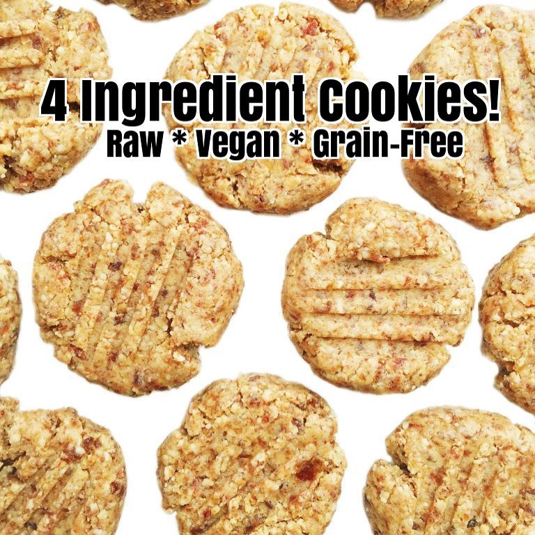 Four Ingredient Raw Almond Butter Cookies