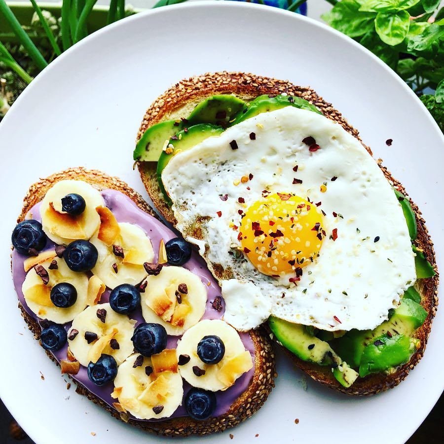 Breakfast Toast with Sweet and Savory Toppings