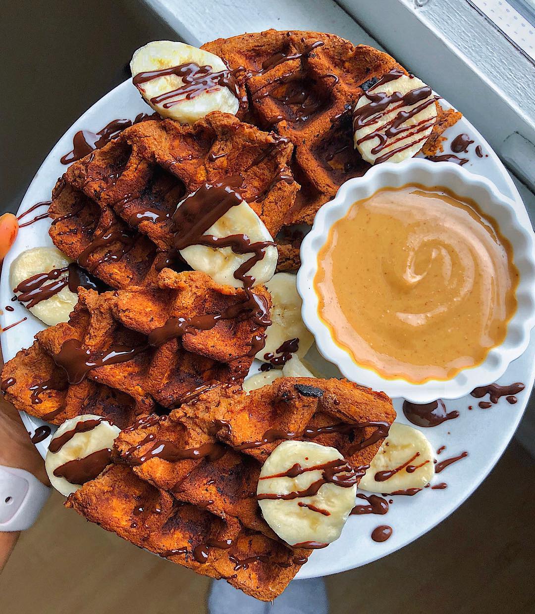Chocolate Paleo Sweet Potato Waffle
