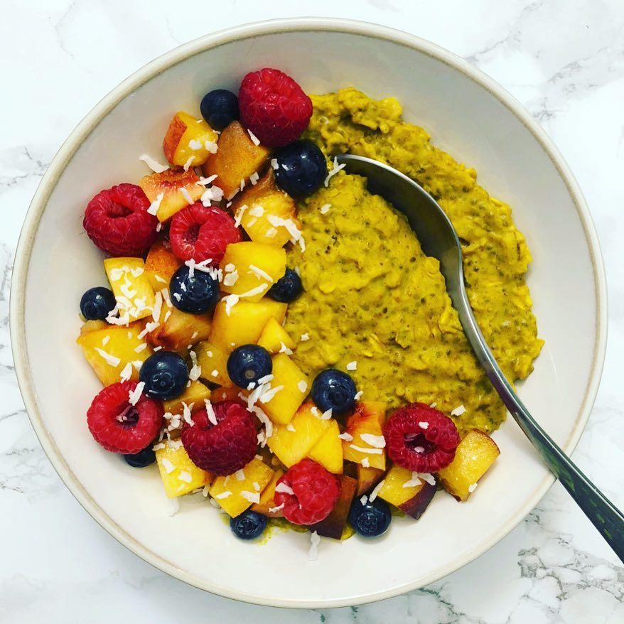 Warm Turmeric Oats Breakfast Bowl