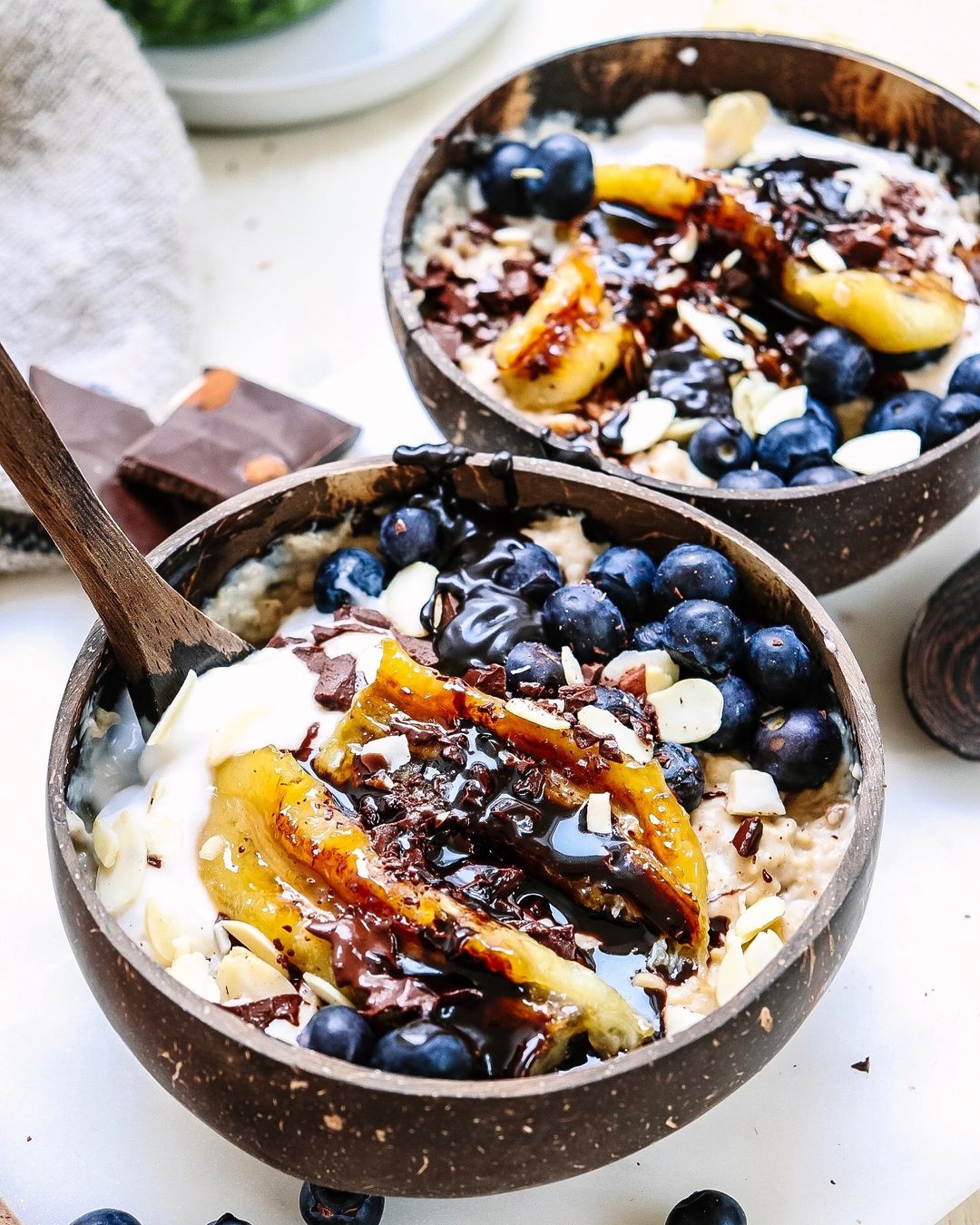 Almond Butter and Date Porridge Bowls